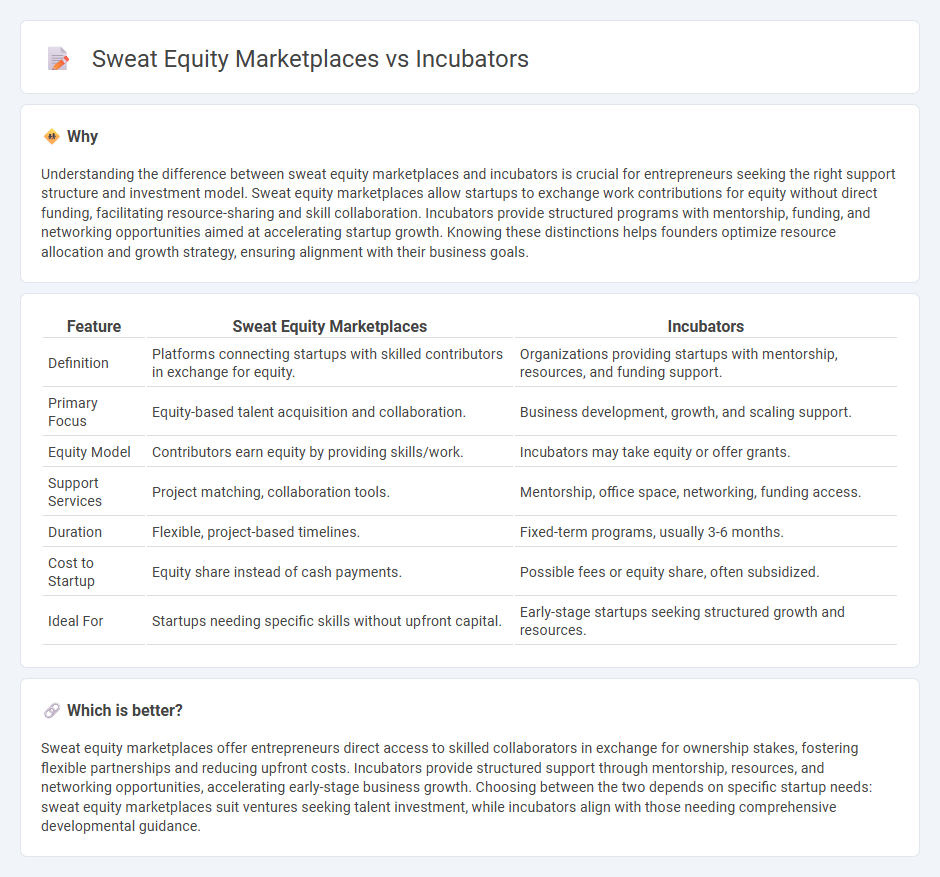 Sweat Equity Marketplaces vs Incubators in Entrepreneurship