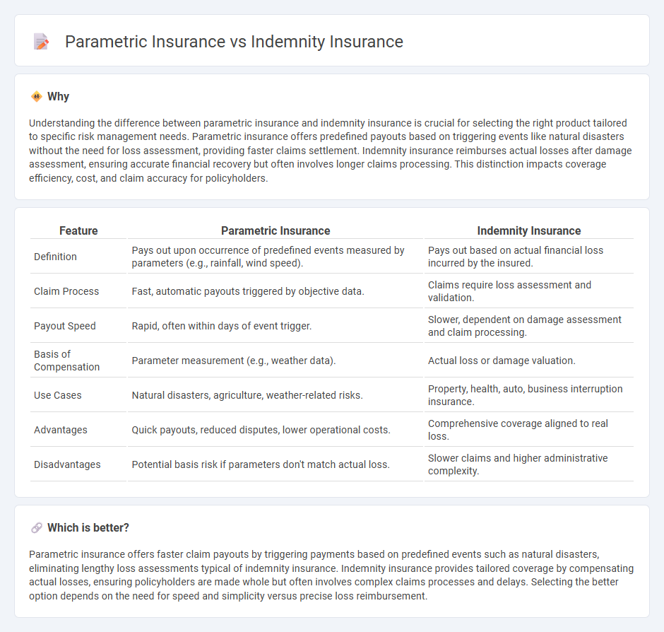 Parametric Insurance vs Indemnity Insurance in Insurance