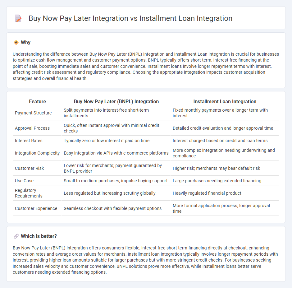 Buy Now Pay Later Integration vs Installment Loan Integration in Finance
