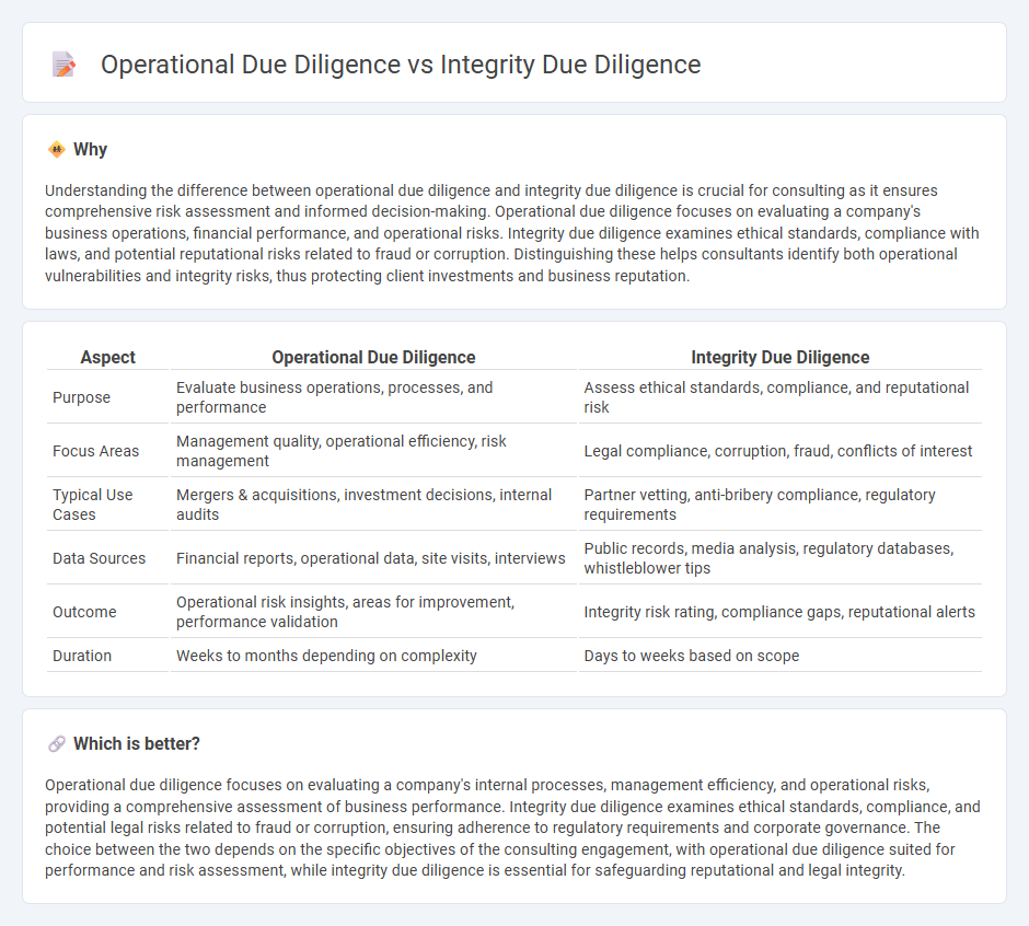 Operational Due Diligence vs Integrity Due Diligence in Consulting