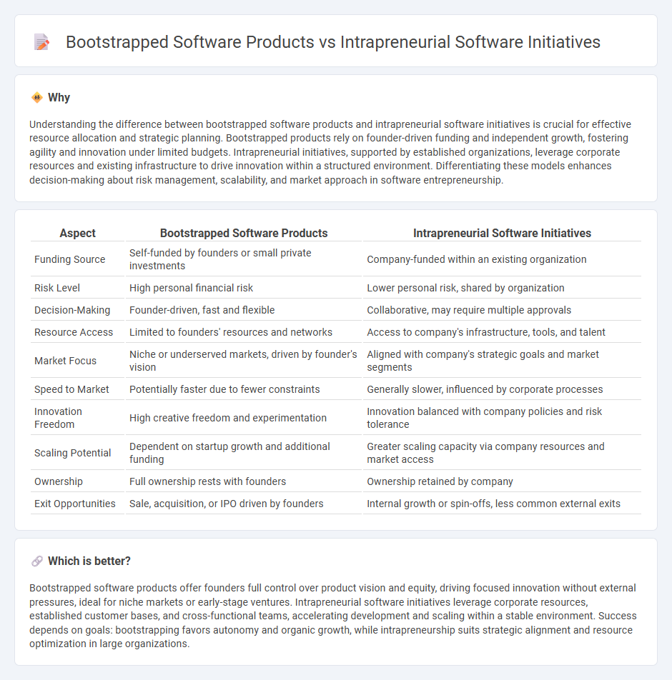 Bootstrapped Software Products vs Intrapreneurial Software Initiatives in Entrepreneurship