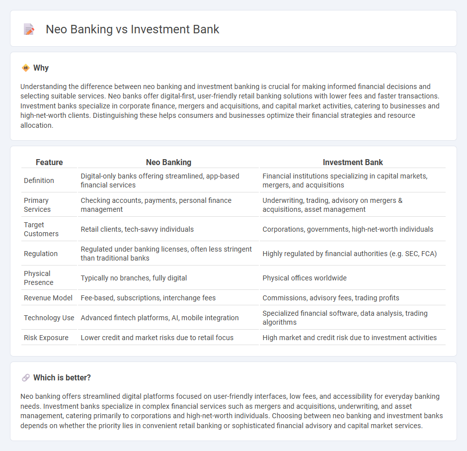 Neo Banking vs Investment Bank in Banking