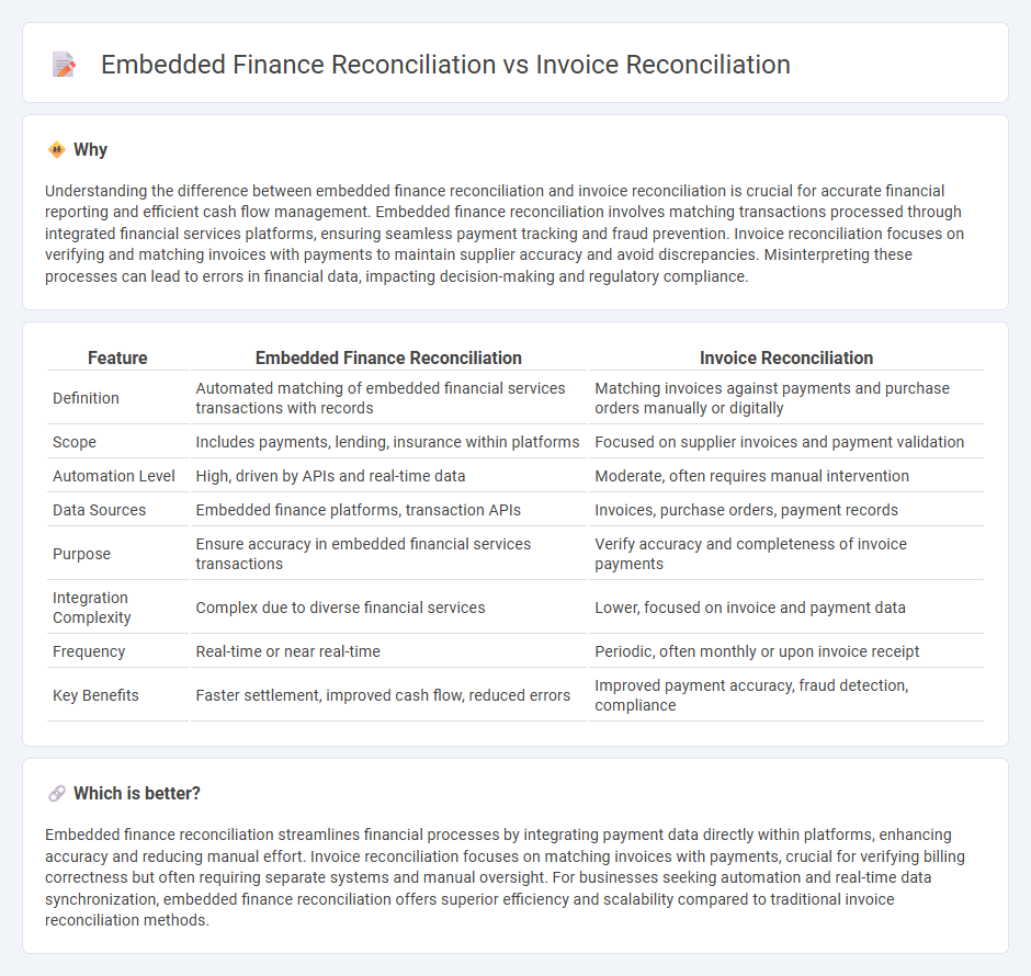 Embedded Finance Reconciliation vs Invoice Reconciliation in Accounting
