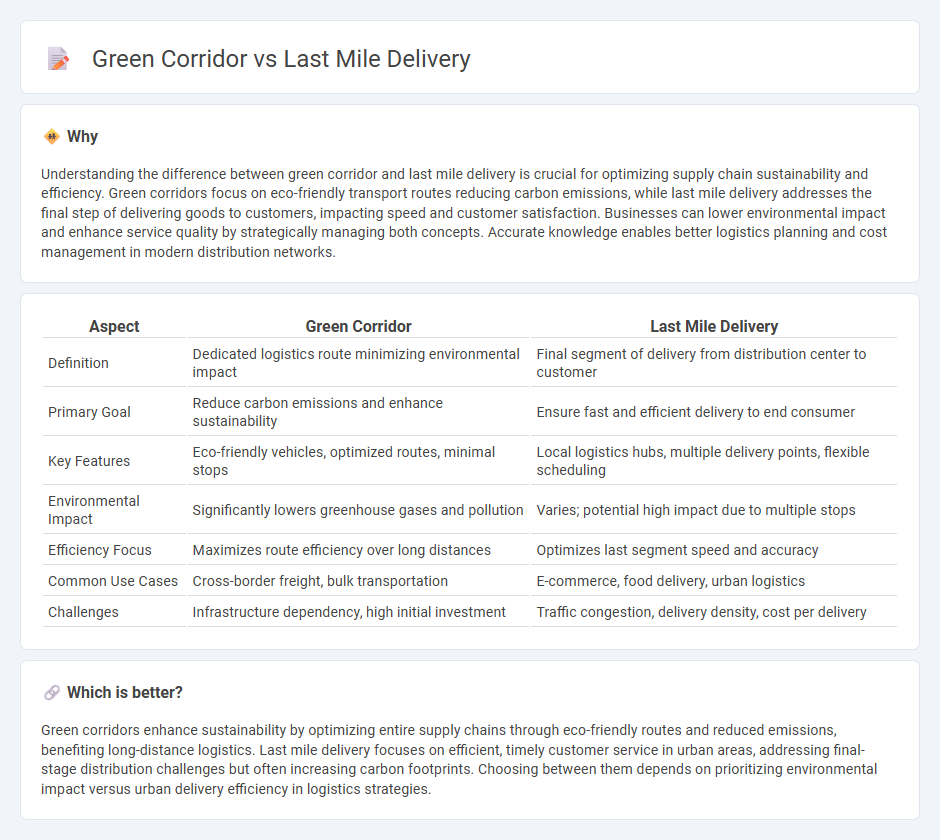Green Corridor vs Last Mile Delivery in Logistics