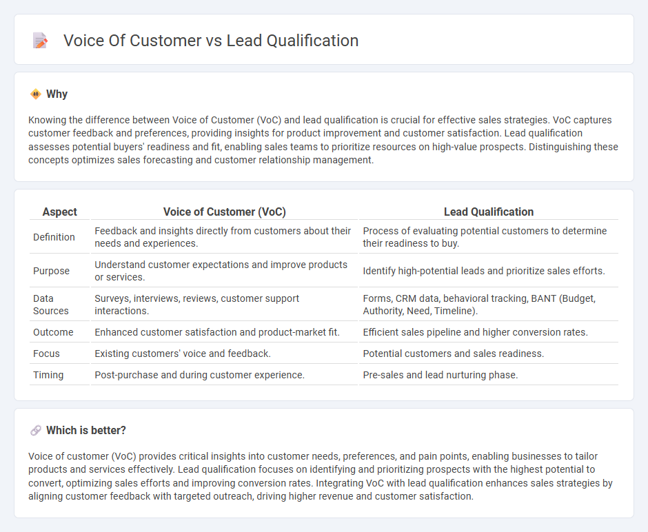 Voice Of Customer vs Lead Qualification in Sales
