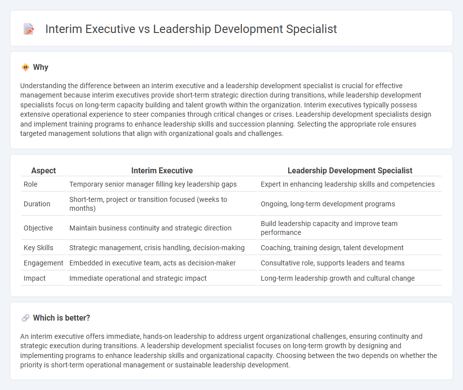 Interim Executive vs Leadership Development Specialist in Management