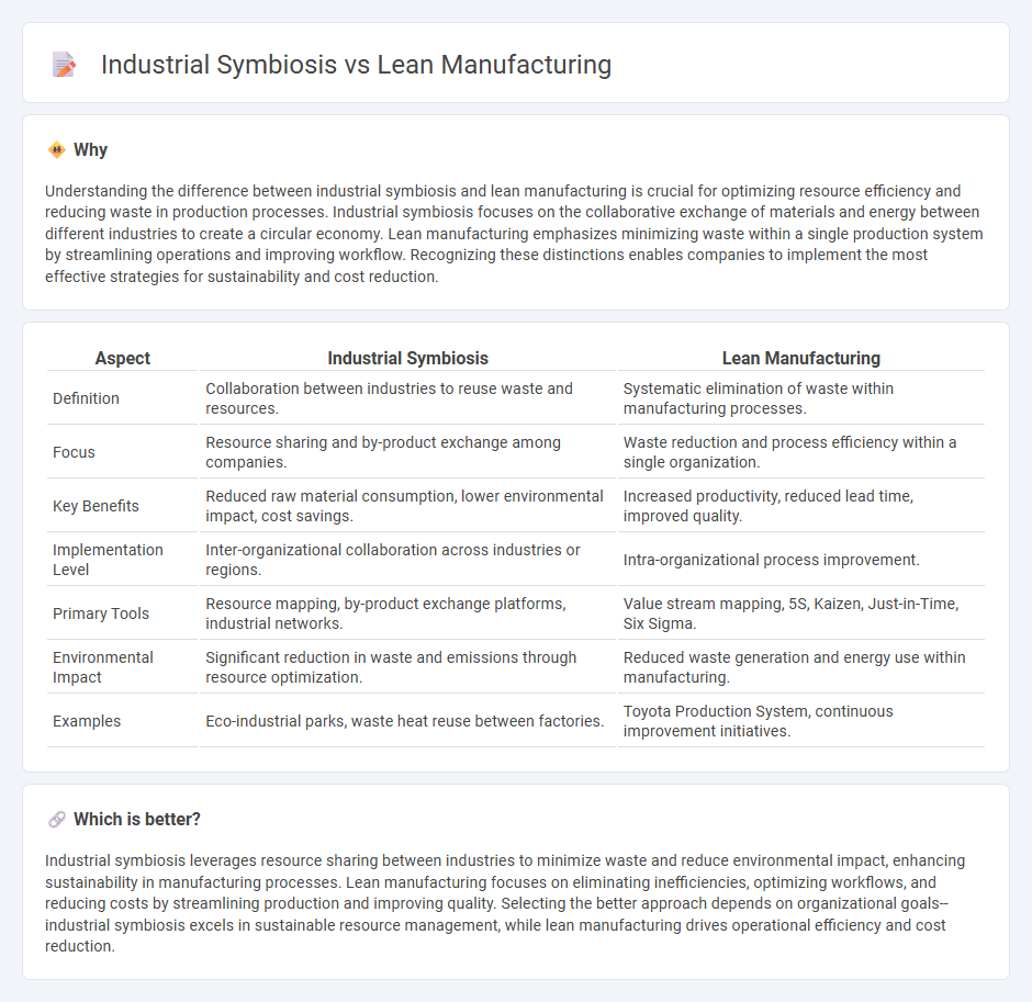Industrial Symbiosis vs Lean Manufacturing in Manufacturing