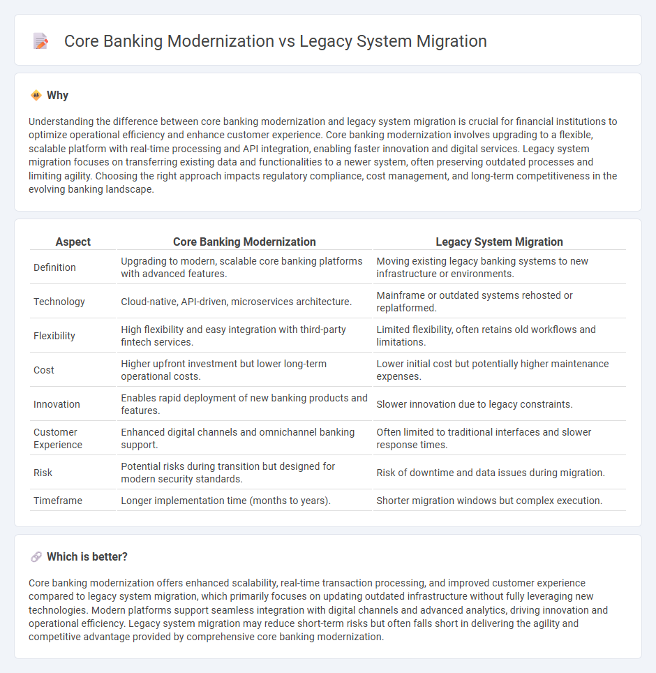 Core Banking Modernization vs Legacy System Migration in Banking