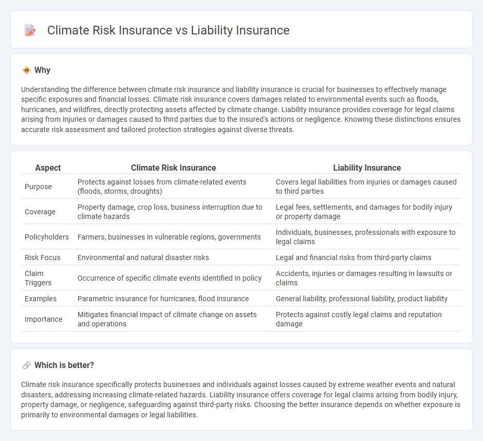 Climate Risk Insurance vs Liability Insurance in Insurance