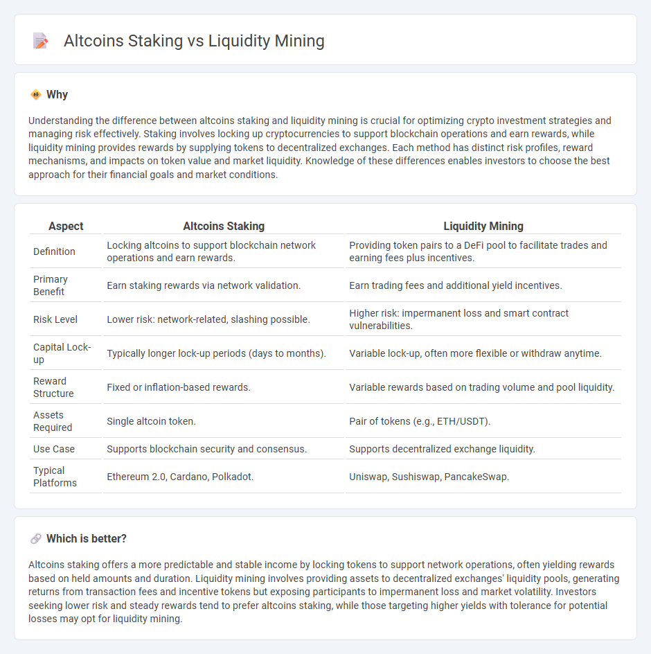 Altcoins Staking vs Liquidity Mining in Finance
