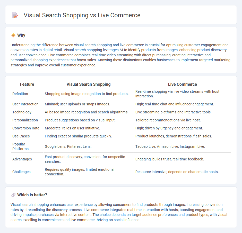 Visual Search Shopping vs Live Commerce in Commerce