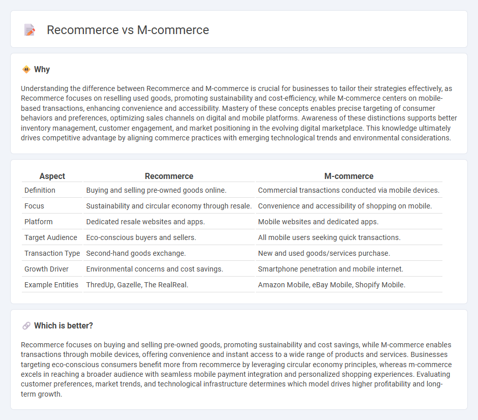 Recommerce vs M-Commerce in Commerce