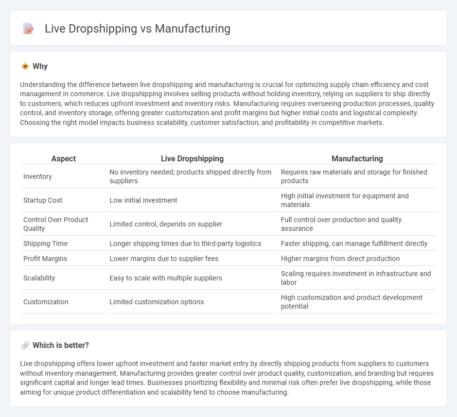 Live Dropshipping vs Manufacturing in Commerce