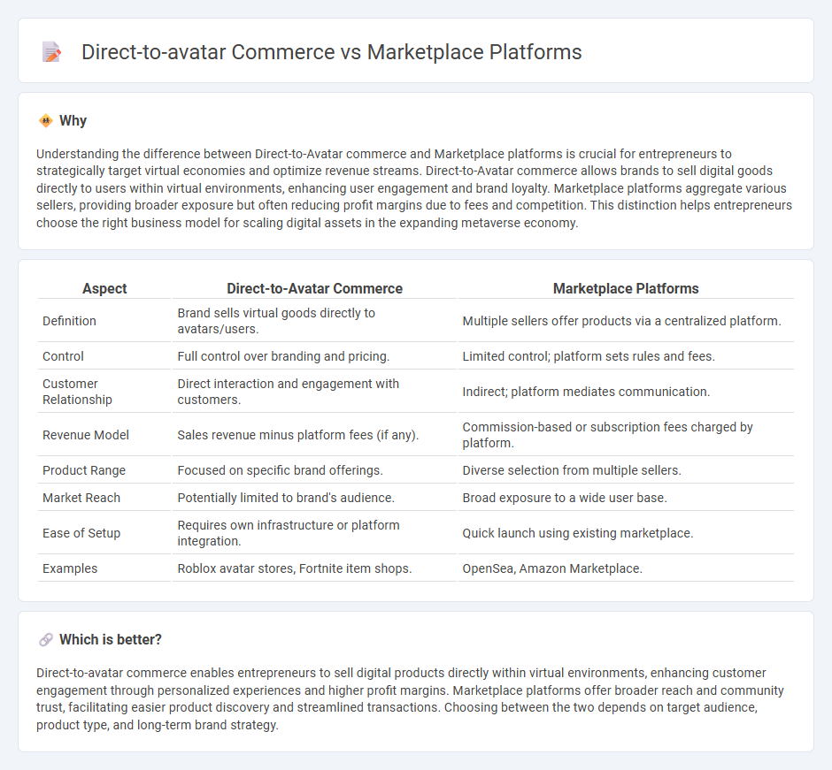 Direct-To-Avatar Commerce vs Marketplace Platforms in Entrepreneurship