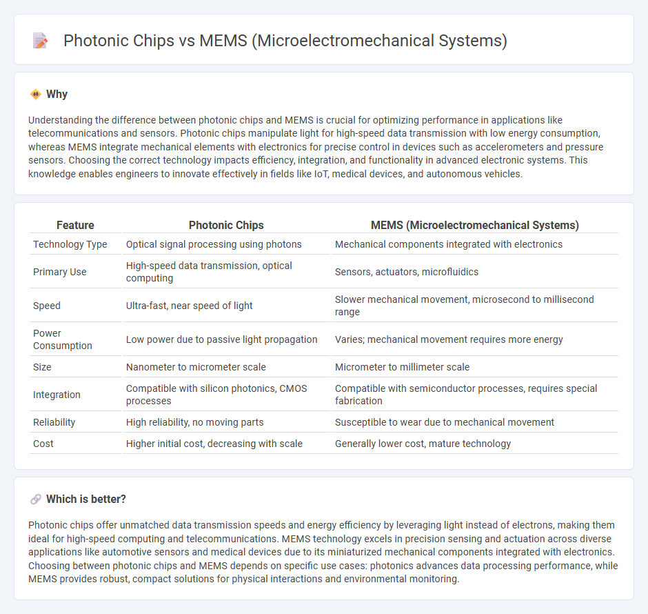 Photonic Chips vs Mems (Microelectromechanical Systems) in Technology