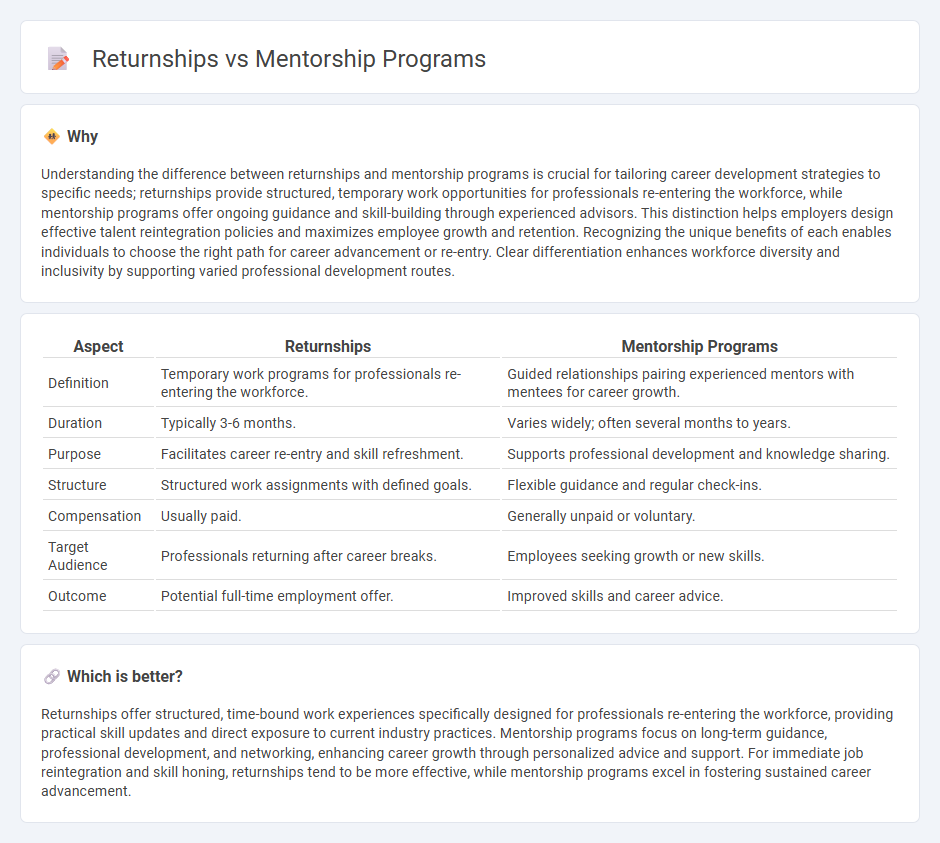 Returnships vs Mentorship Programs in Employment