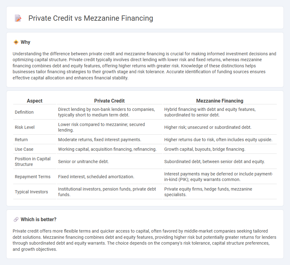 Private Credit vs Mezzanine Financing in Finance