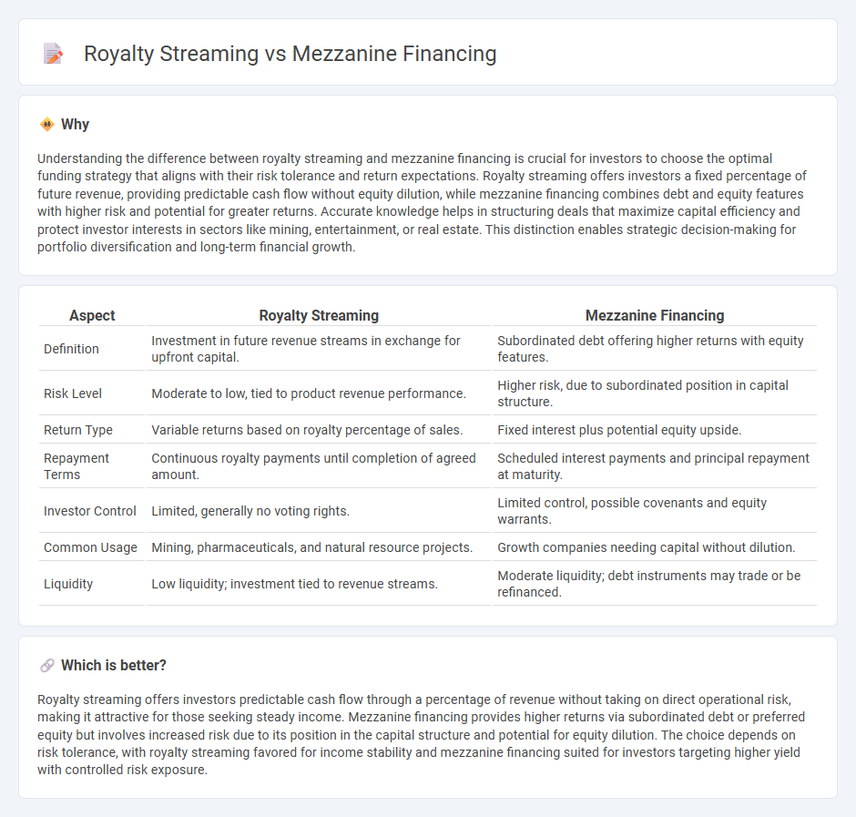 Royalty Streaming vs Mezzanine Financing in Investment