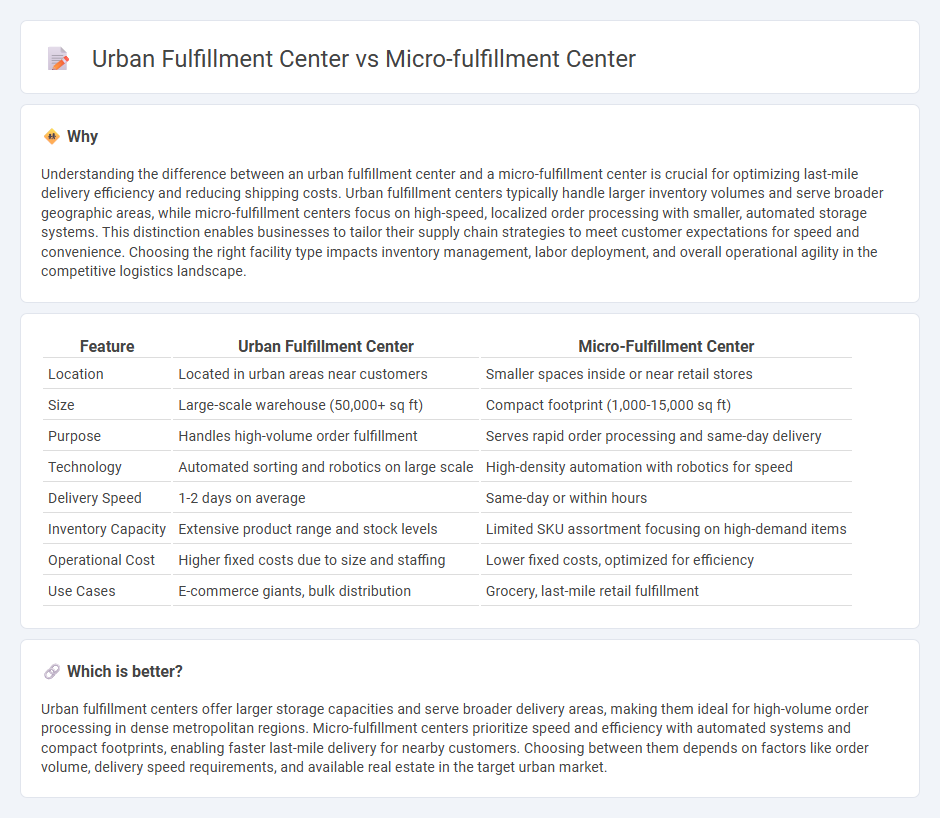 Urban Fulfillment Center vs Micro-Fulfillment Center in Logistics
