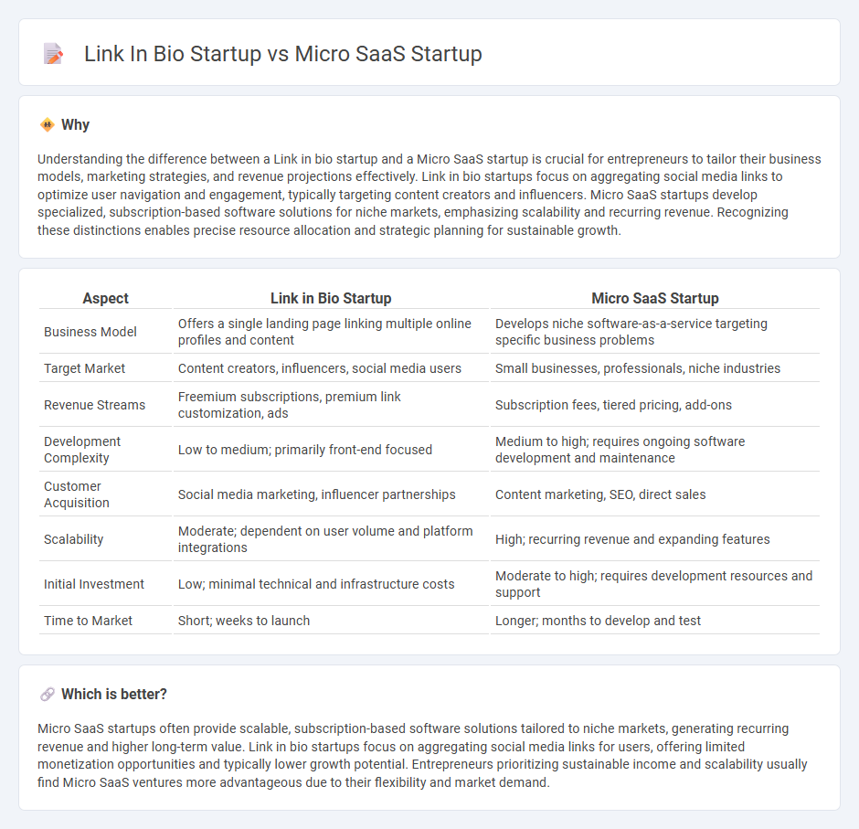Link In Bio Startup vs Micro Saas Startup in Entrepreneurship