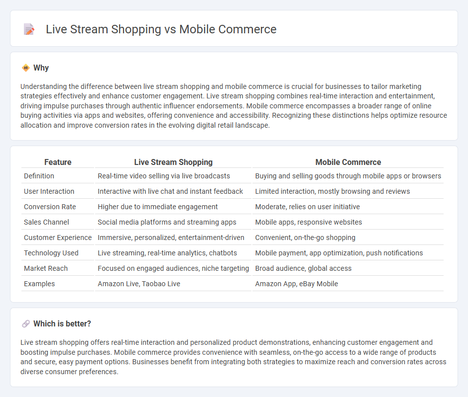 Live Stream Shopping vs Mobile Commerce in Commerce