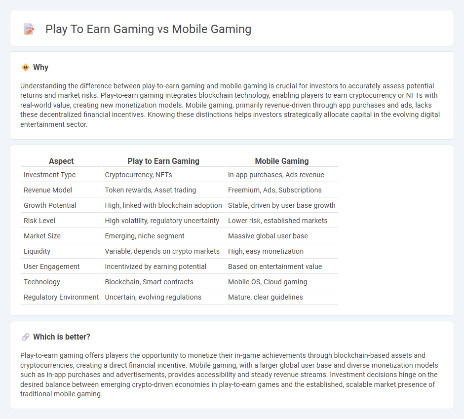 Play To Earn Gaming vs Mobile Gaming in Investment