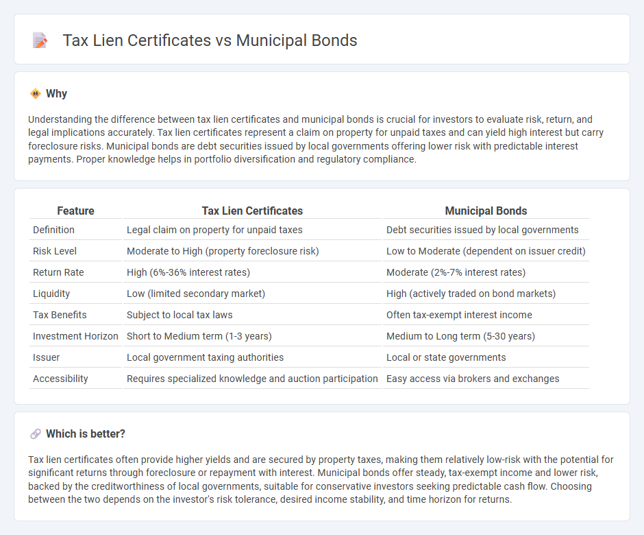 Tax Lien Certificates vs Municipal Bonds in Investment