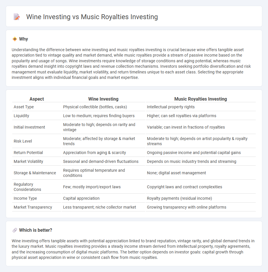 Wine Investing vs Music Royalties Investing in Investment