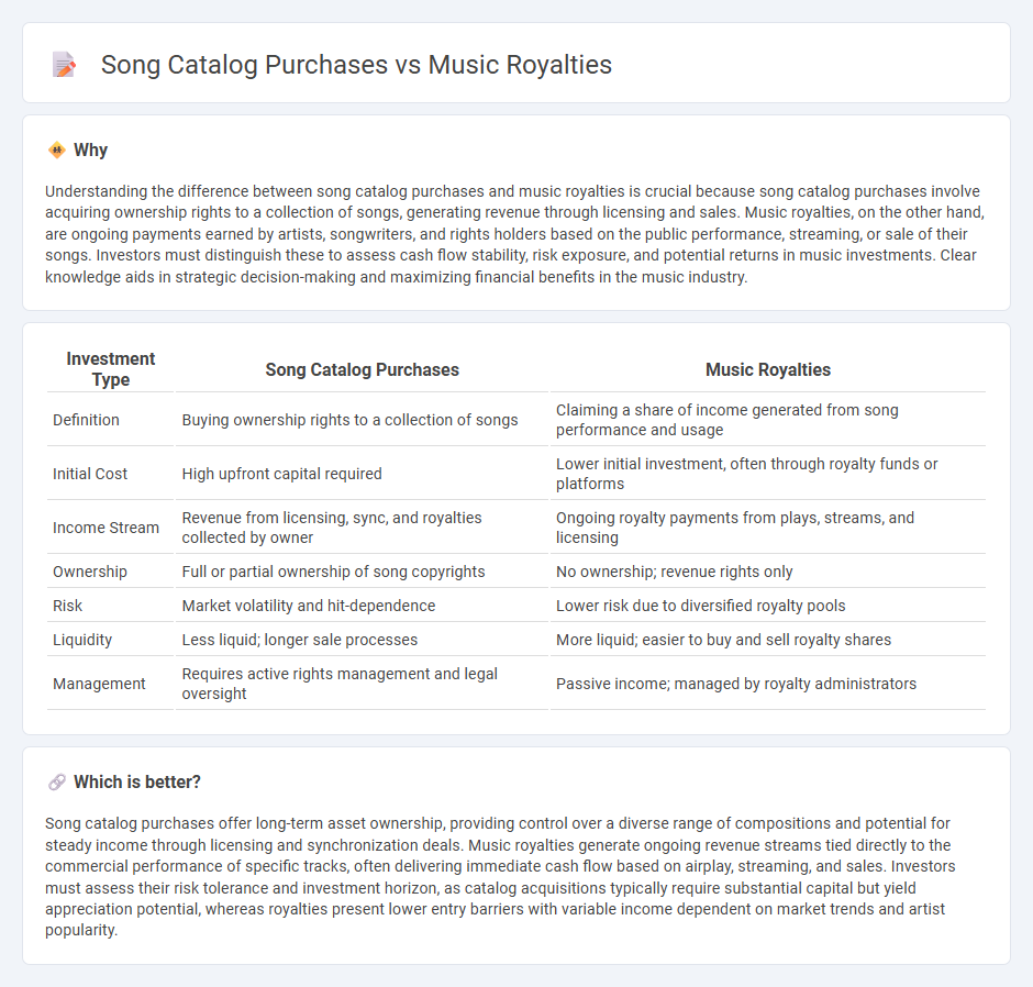 Song Catalog Purchases vs Music Royalties in Investment