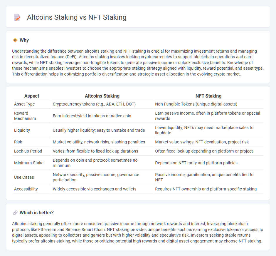 Altcoins Staking vs Nft Staking in Finance