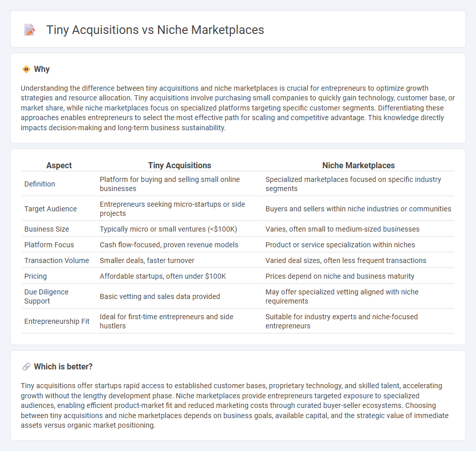 Tiny Acquisitions vs Niche Marketplaces in Entrepreneurship
