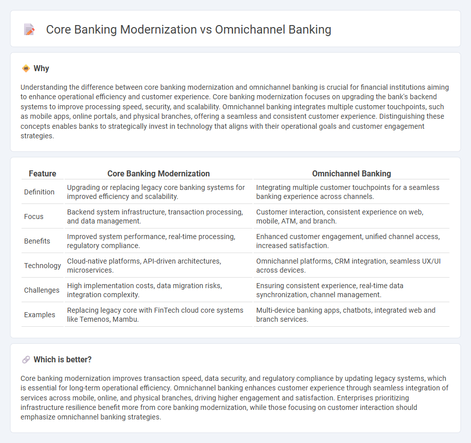 Core Banking Modernization vs Omnichannel Banking in Banking