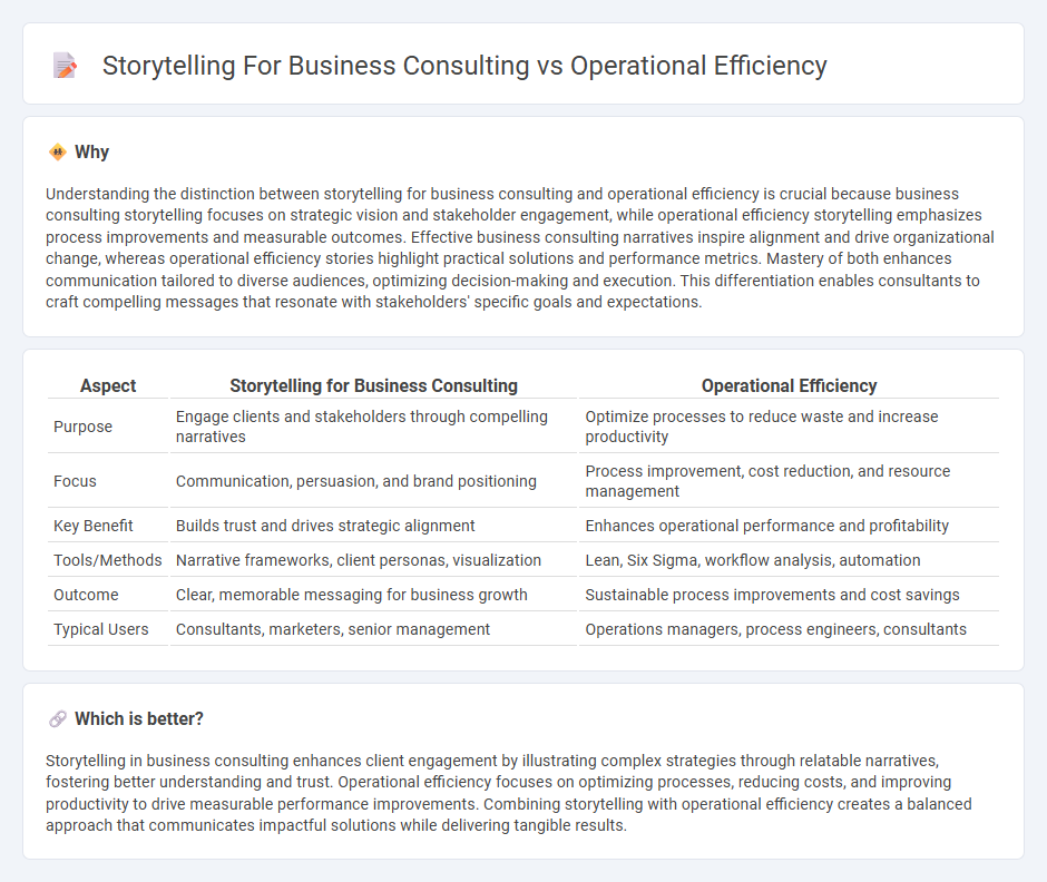 Storytelling For Business Consulting vs Operational Efficiency in Consulting