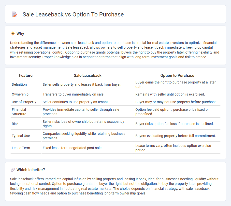 Sale Leaseback vs Option To Purchase in Real Estate