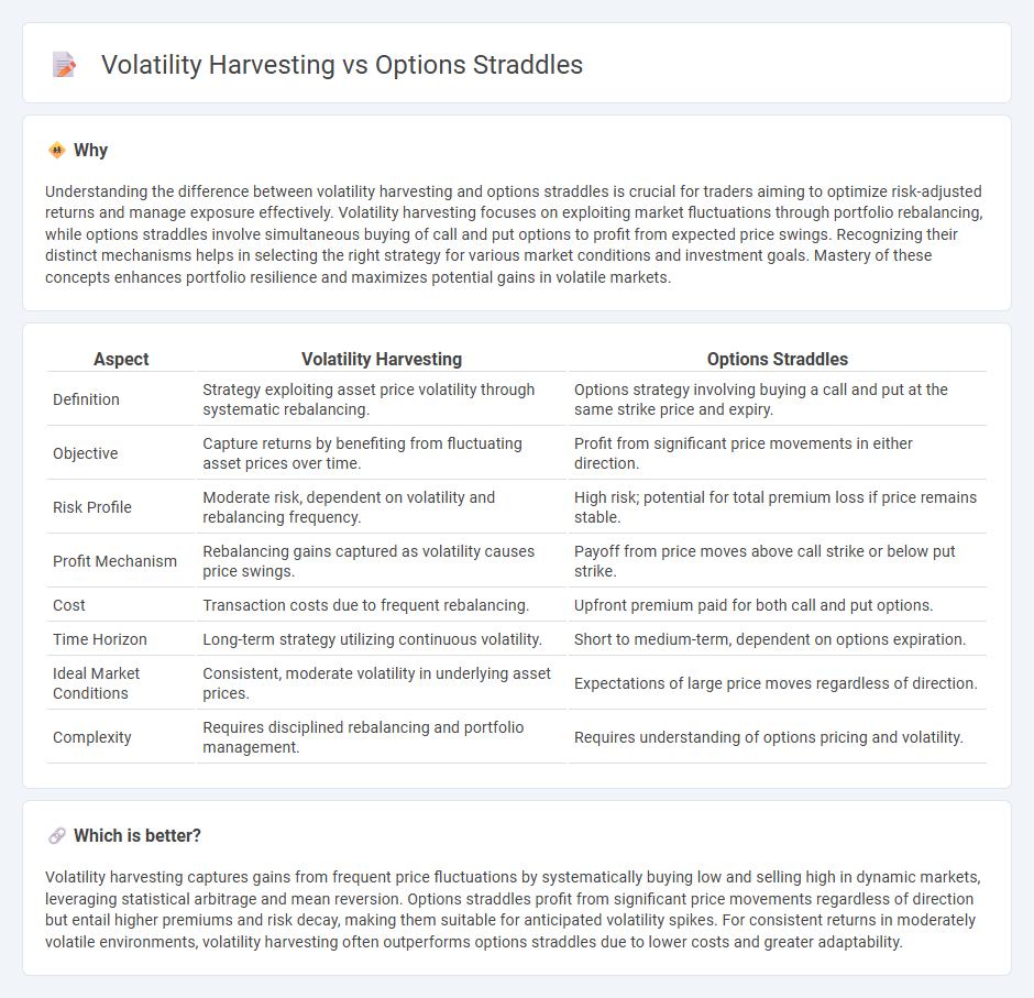 Volatility Harvesting vs Options Straddles in Trading