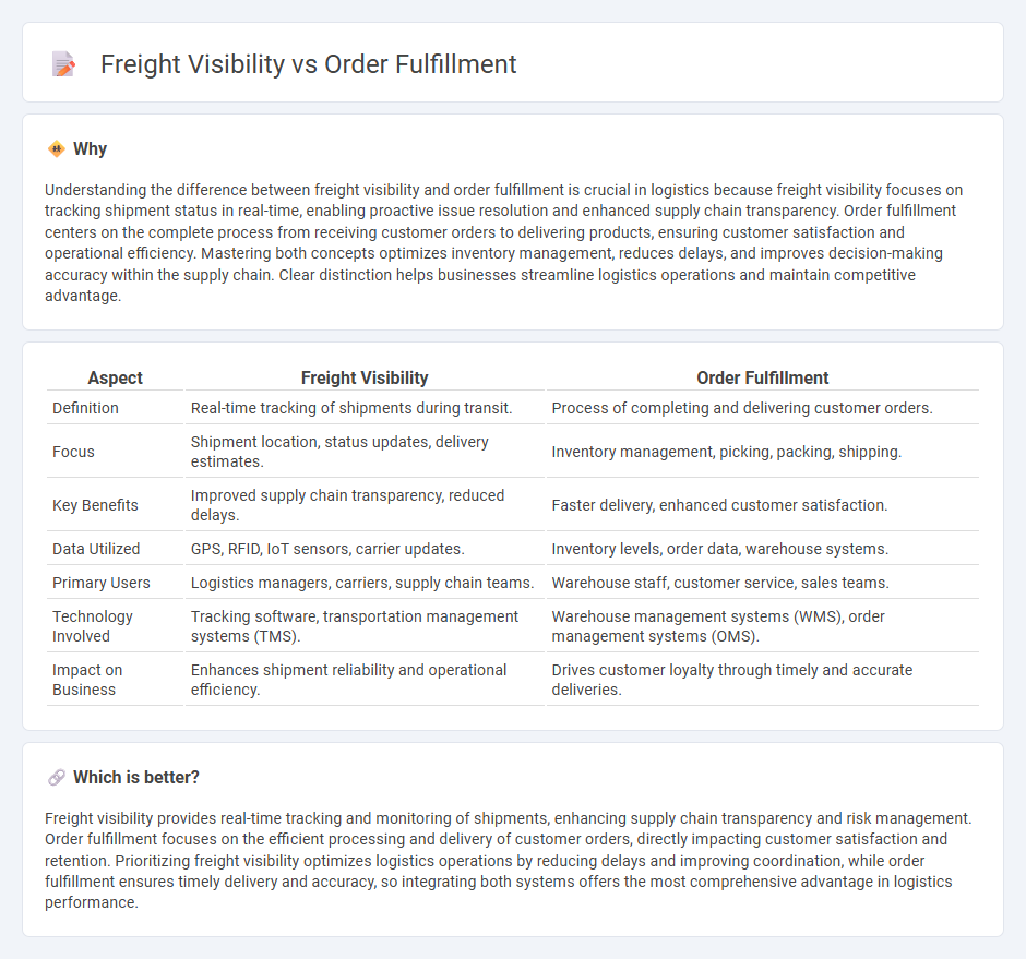 Freight Visibility vs Order Fulfillment in Logistics