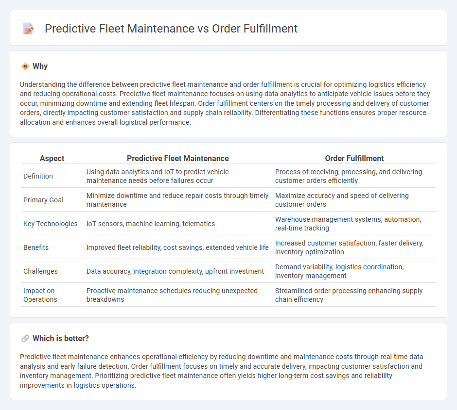 Predictive Fleet Maintenance vs Order Fulfillment in Logistics