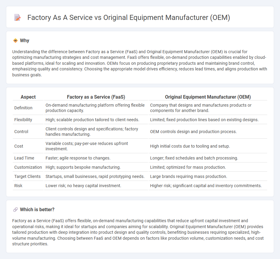 Factory As A Service vs Original Equipment Manufacturer (Oem) in Manufacturing