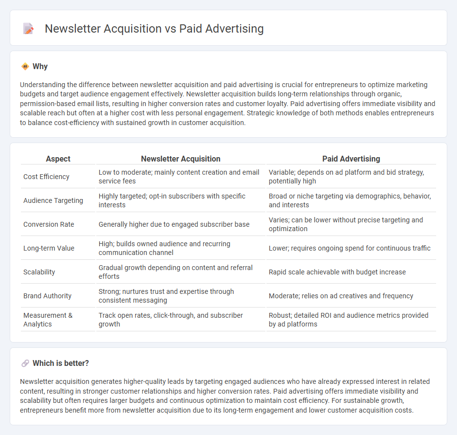 Newsletter Acquisition vs Paid Advertising in Entrepreneurship