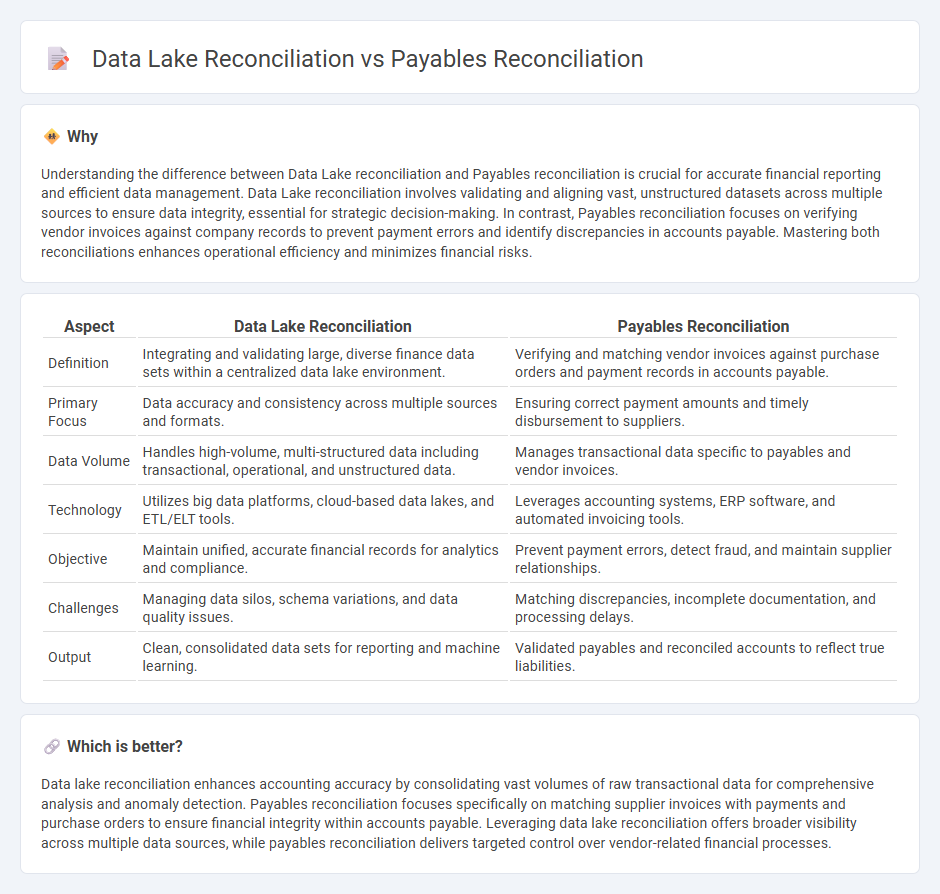 Data Lake Reconciliation vs Payables Reconciliation in Accounting