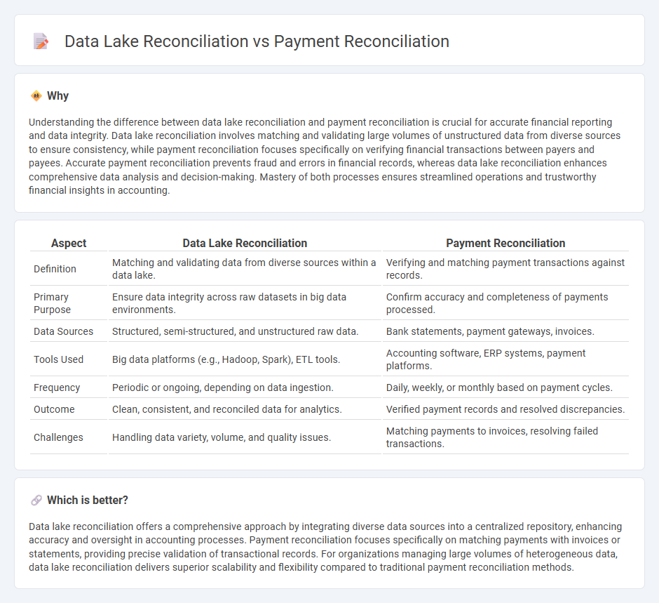 Data Lake Reconciliation vs Payment Reconciliation in Accounting