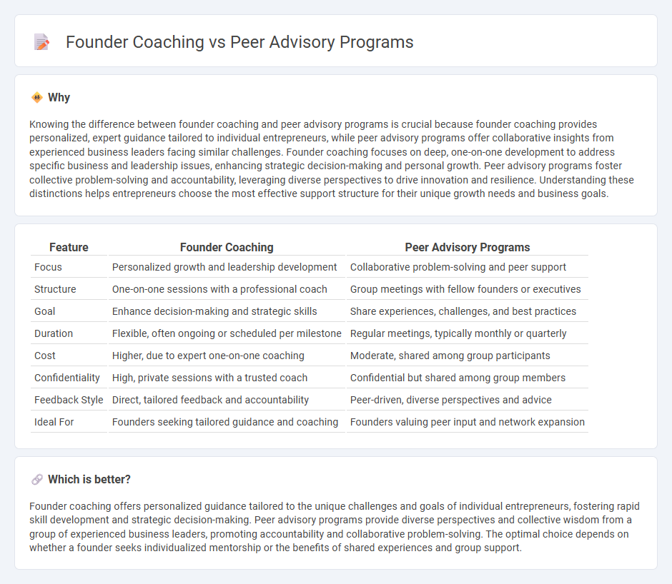 Founder Coaching vs Peer Advisory Programs in Consulting
