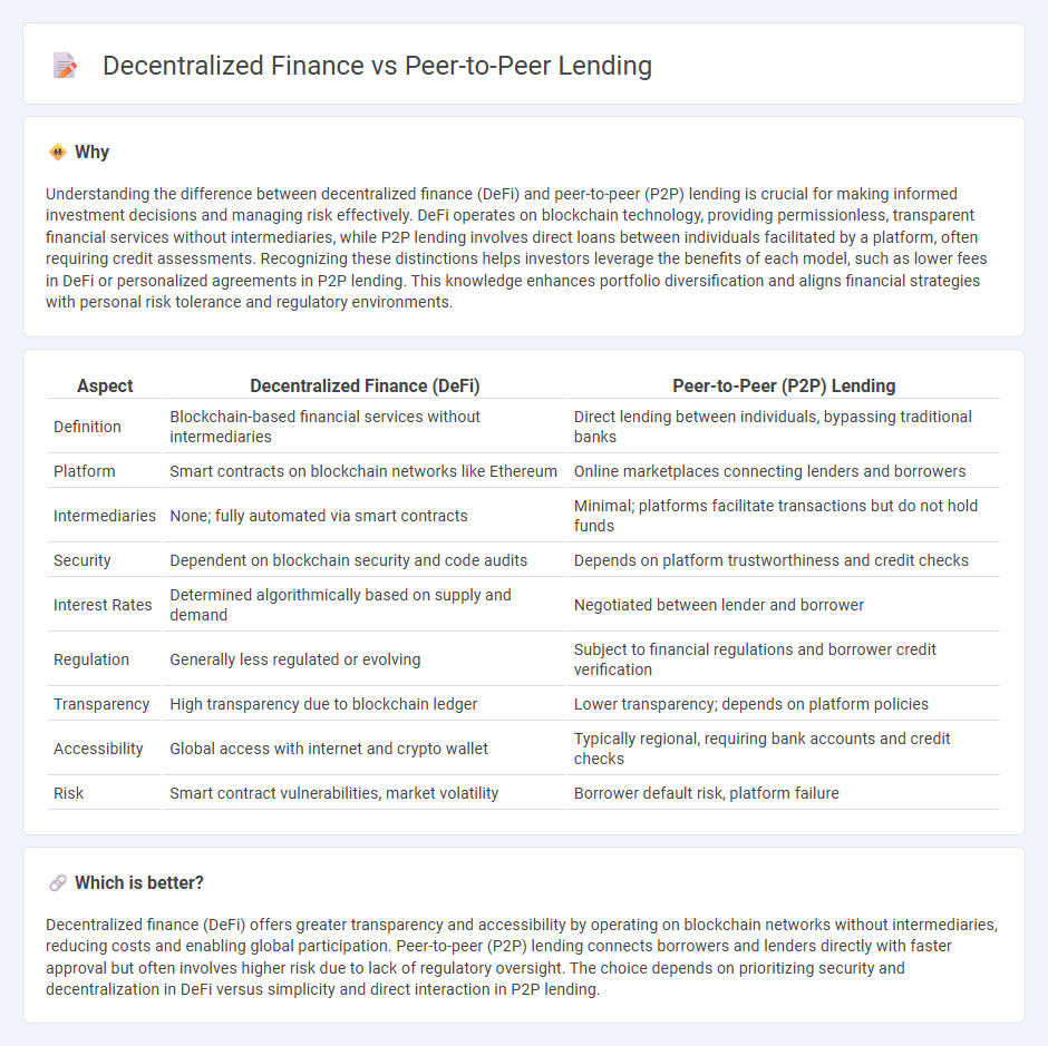 Decentralized Finance vs Peer-To-Peer Lending in Finance