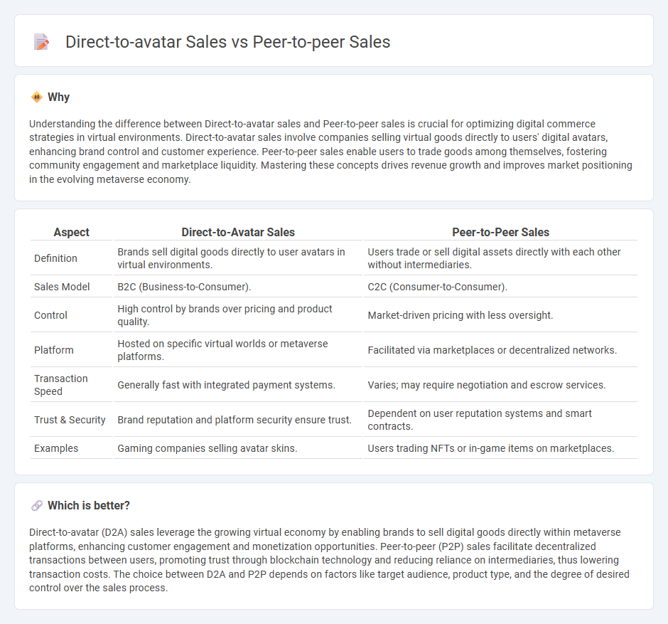 Direct-To-Avatar Sales vs Peer-To-Peer Sales in Commerce