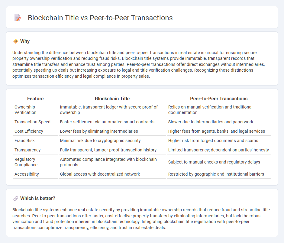 Blockchain Title vs Peer-To-Peer Transactions in Real Estate