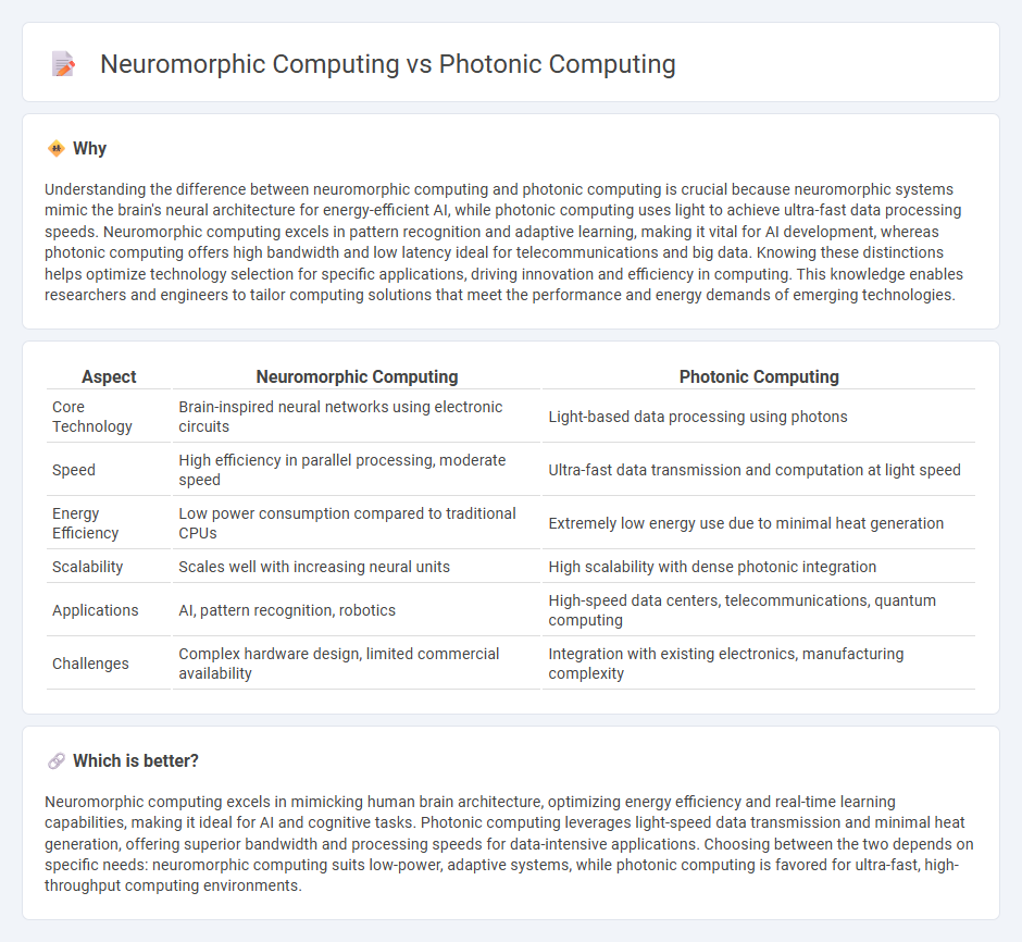 Neuromorphic Computing vs Photonic Computing in Technology