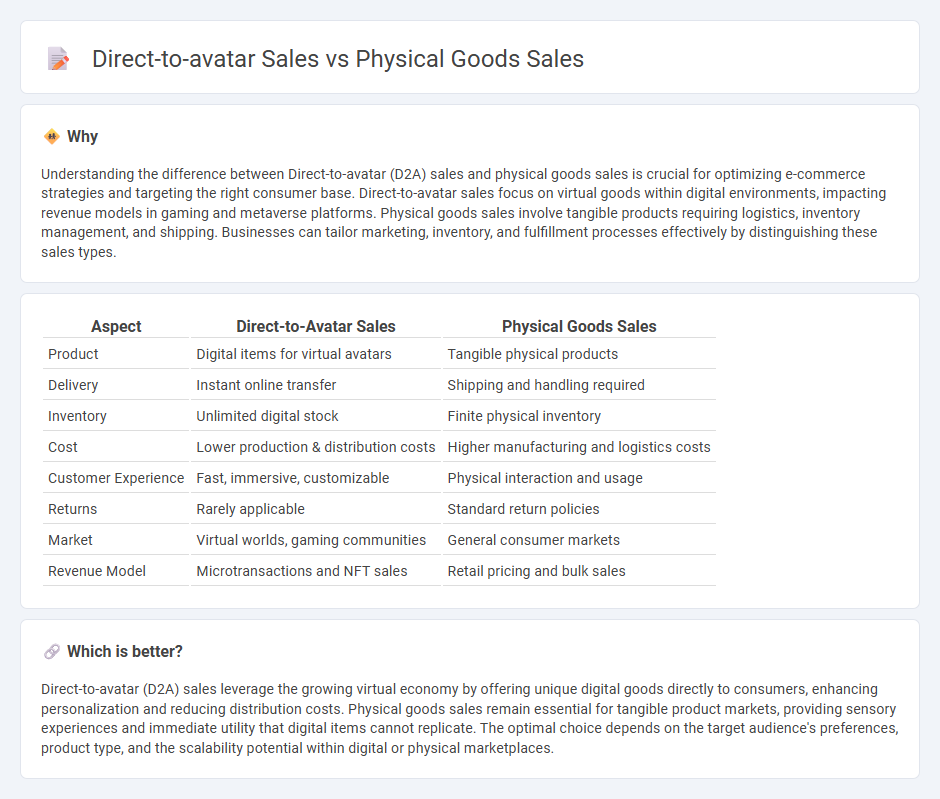 Direct-To-Avatar Sales vs Physical Goods Sales in Commerce