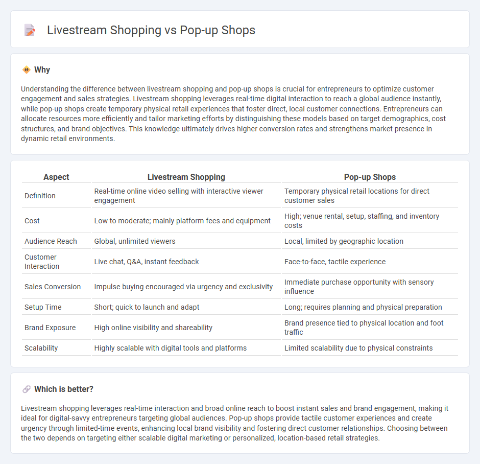 Livestream Shopping vs Pop-Up Shops in Entrepreneurship