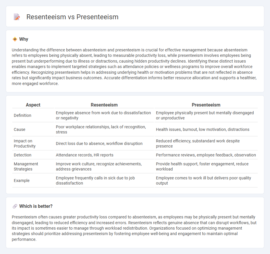 Resenteeism vs Presenteeism in Management