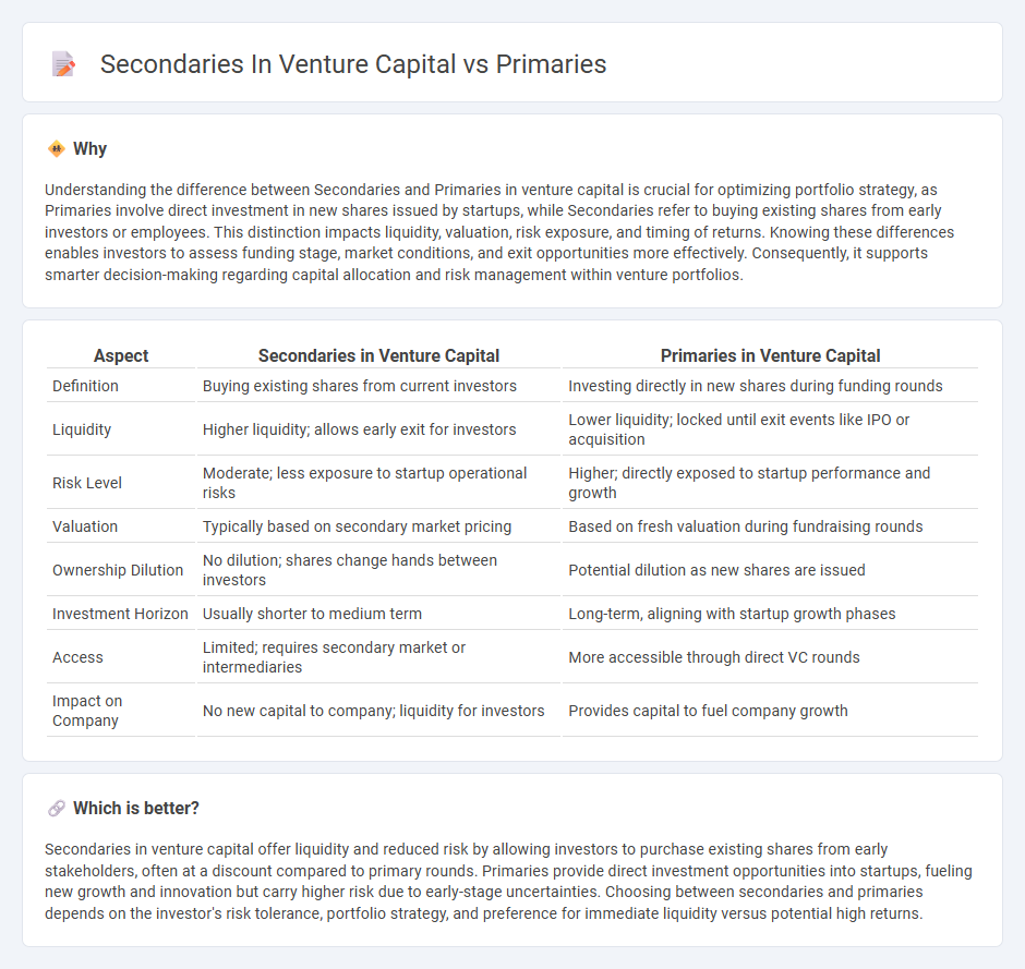 Secondaries In Venture Capital vs Primaries in Investment